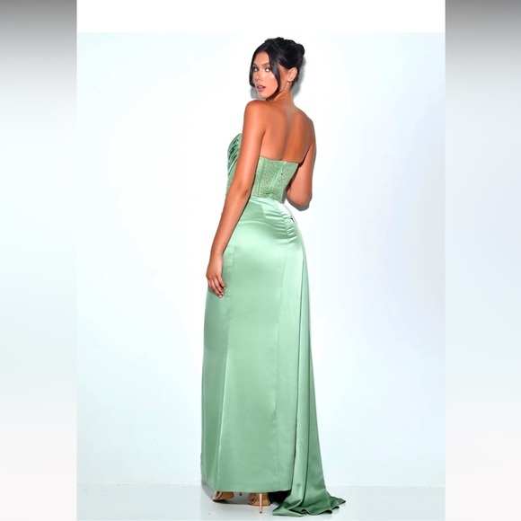 Miss Circle NEW UNUSED SIZE XS US 2 mint basil prom/wedding guest dress gown - Picture 2 of 6